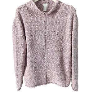 J. JILL Mock Neck Chunky Long Sleeve Dusty Rose Sweater - Size Medium